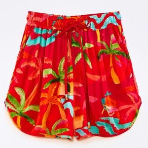 FARM Rio Red Ipanema tropical Unisex shorts Large NWT!